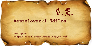 Veszelovszki Róza névjegykártya